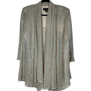 Dressbarn Cardigan/Tank Size XL Sparkling Champagne color Shoulder Pads